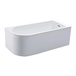 Vente-Unique Baignoire douche blanche avec pare baignoire coulissant - 240 L - Angle droit - ANIKA pas cher