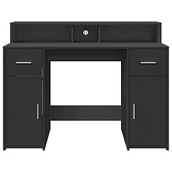 Helloshop26 Bureau table poste de travail meuble d'ordinateur informatique étude avec lumières LED 120 x 55 x 91 cm bois d'ingénierie noir 02_0023427