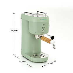 Acheter Machine à Café Espresso Semi Automatique Caprizze Hikari 1400W 20 bars avec Vaporisateur et Mousseur USB inclus Vert Mat