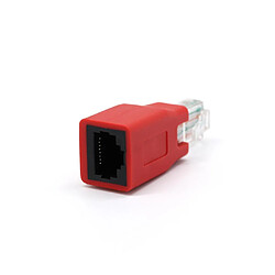 rj45 m / f adaptateur mâle vers femelle connecteur de croisement de câble pour ordinateur rouge