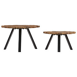 vidaXL Tables basses 2 pcs Bois de récupération massif