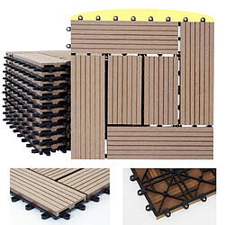 Decoshop26 Carrelage de sol WPC balcon terrasse aspect bois 11 pièces 30x30cm 1m² décalage en teckn04_0005444 pas cher