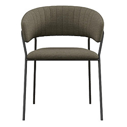 Moloo LUCA-Fauteuil de table en tissu Taupe et métal noi (x4) pas cher