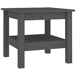 vidaXL Table basse Gris 45x45x40 cm Bois massif de pin