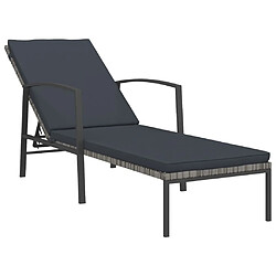 Helloshop26 Lot de 2 transats chaise longue bain de soleil lit de jardin terrasse meuble d'extérieur avec table résine tressée gris 02_0012125