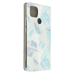 Avizar Étui Oppo A15 Porte-carte Fonction Support Motif Fleurs Bleues