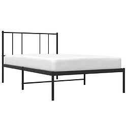 Acheter vidaXL Cadre de lit métal sans matelas avec tête de lit noir 100x200cm