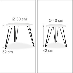 Helloshop26 Table basse d'appoint angulaire lot de 2 bois et métal blanc et noir 13_0002632_2