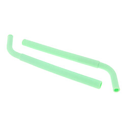 2pcs pailles droites flexibles réutilisables en silicone vert