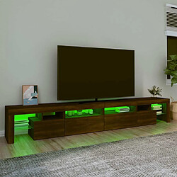 Acheter Maison Chic Meuble TV avec lumières LED, Banc TV pour salon, Meuble de rangement Chêne marron 260x36,5x40 cm -GKD64254