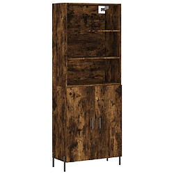 vidaXL Buffet haut Chêne fumé 69,5x34x180 cm Bois d'ingénierie