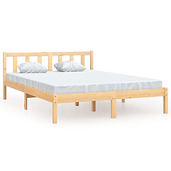 vidaXL Cadre de lit sans matelas bois massif 140x190 cm