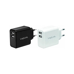 LogiLink Chargeur secteur USB, 2x USB, 12 watts, noir ()