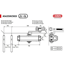 Avis Ferme Porte Bras ralentisseur fermeture Groom Portes 60 Kg Abus AC4223