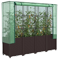 vidaXL Jardinière surélevée avec housse aspect rotin 160x40x153 cm