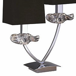 Avis Luminaire Center Lampe de Table Akira 2 Ampoules E14, chrome poli avec Abat jour noirs