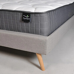 Acheter Le Quai Des Affaires Lit FJORD 140x190 tissu + 1 sommier + 1 matelas CARLTON / Gris Clair