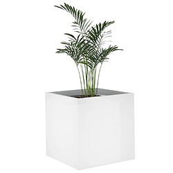 Acheter Maison Chic Jardinière,Bac à fleurs - pot de fleur Blanc brillant 40x40x40 cm Bois d'ingénierie -GKD54149