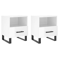 vidaXL Tables de chevet 2 pcs blanc brillant 40x35x47,5 cm