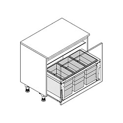 Avis Poubelle encastrable 3 bacs pour meuble coulissant 90L (28+28+28) Hailo Triple XL