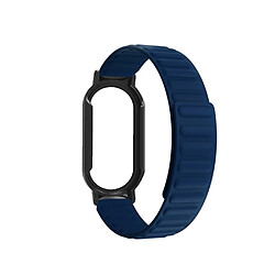 Bracelet en silicone magnétique pour votre Xiaomi Mi Band 7/7 NFC - bleu foncé