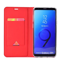 Acheter Wewoo Housse Coque Etui en cuir avec carte magnétique pressée ultra-mince pour TPU + PU pour Galaxy S9 +, fente pour et support (Rouge)