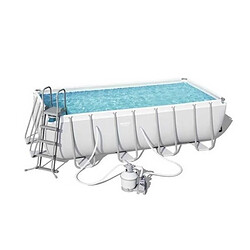 Kit piscine rectangulaire power steel frame - 488 x 244 x 122 cm - Gris