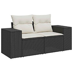 Acheter vidaXL Salon de jardin 9 pcs avec coussins noir résine tressée