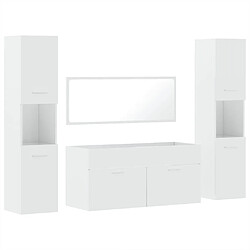 vidaXL Ensemble de meubles de salle de bain 4 pcs blanc brillant