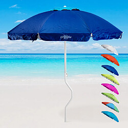 Parasol de plage léger visser protection uv GiraFacile 200 cm Ermes, Couleur: Bleu