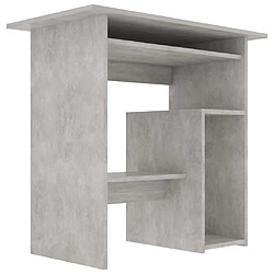 Helloshop26 Bureau table poste de travail meuble d'ordinateur informatique étude 80 x 45 x 74 cm bois d’ingénierie gris 02_0023847