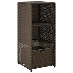 vidaXL Armoire de rangement jardin marron 50x55x115 cm résine tressée