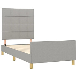 Acheter Maison Chic Lit adulte - Cadre Structure de lit avec tête de lit Contemporain Gris clair 90x190 cm Tissu -MN50183