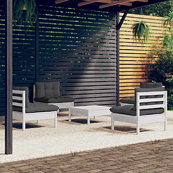 Maison Chic Salon de jardin 5 pcs + coussins - Mobilier/Meubles de jardin - Table et chaises d'extérieur anthracite bois de pin -MN76847