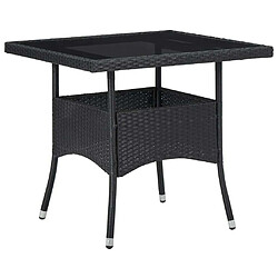 Salle à dîner de jardin 5 pcs,Table et chaise à manger Noir Résine tressée et verre -MN65407