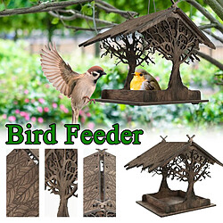 Acheter Mangeoire à Oiseaux en bois Décoratif Jardin Suspendu Nichoir Mangeoire pour les petits oiseaux, naturel Sauvage Oiseaux Swing Jouet Décoration de