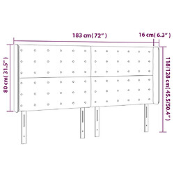 vidaXL Tête de lit à LED Blanc 183x16x118/128 cm Similicuir pas cher