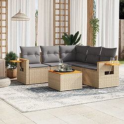 Maison Chic Salon de jardin avec coussins 6 pcs, Ensemble Tables et chaises de jardin, beige résine tressée -GKD282910