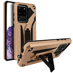 Avizar Coque Samsung Galaxy S20 Ultra Bi-matière Antichoc Béquille Support Rose Gold