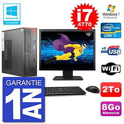 PC Fujitsu Esprimo E520 DT Ecran 19" i7-4770 8Go Disque 2To Graveur DVD Wifi W7 - Occasion