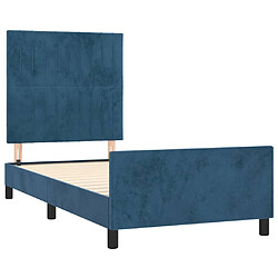 Acheter Maison Chic Lit adulte - Cadre Structure de lit avec tête de lit Contemporain Bleu foncé 80x200 cm Velours -MN99243