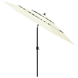 ComfortXL Parasol à 3 Niveaux Avec Mât En Aluminium Sable 3 M