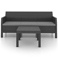 Avis Maison Chic Salon de jardin 2 pcs avec coussins - Table et chaises d'extérieur - Mobilier/Meubles de jardin Moderne PP Rotin Anthracite -MN29937