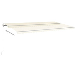 Acheter Maison Chic Auvent automatique de porte,store banne,Marquise Brise-soleil avec capteur de vent et LED 600x300 cm Crème -GKD13460