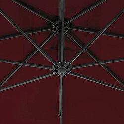 ComfortXL Parasol Déporté Avec Mât En Acier 250x250 Cm Rouge Bordeaux pas cher