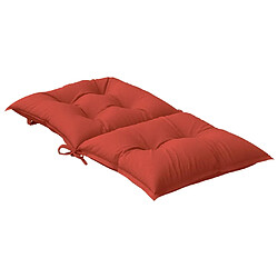 Acheter vidaXL Coussins de chaise à dossier bas lot de 4 rouge mélangé tissu