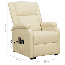 vidaXL Fauteuil de massage Crème Similicuir pas cher