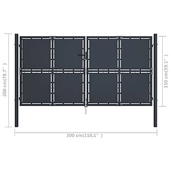 Acheter vidaXL Portail de jardin Acier 300x150 cm Anthracite