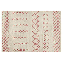 Beliani Tapis en coton 140 x 200 cm beige et rose BUXAR