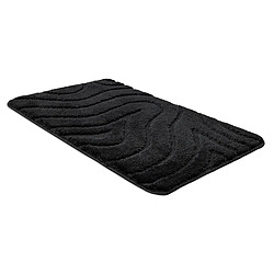 RUGSX Tapis de salle de bain SUPREME WAVES, vagues, antidérapant, doux - noir 50x80 cm